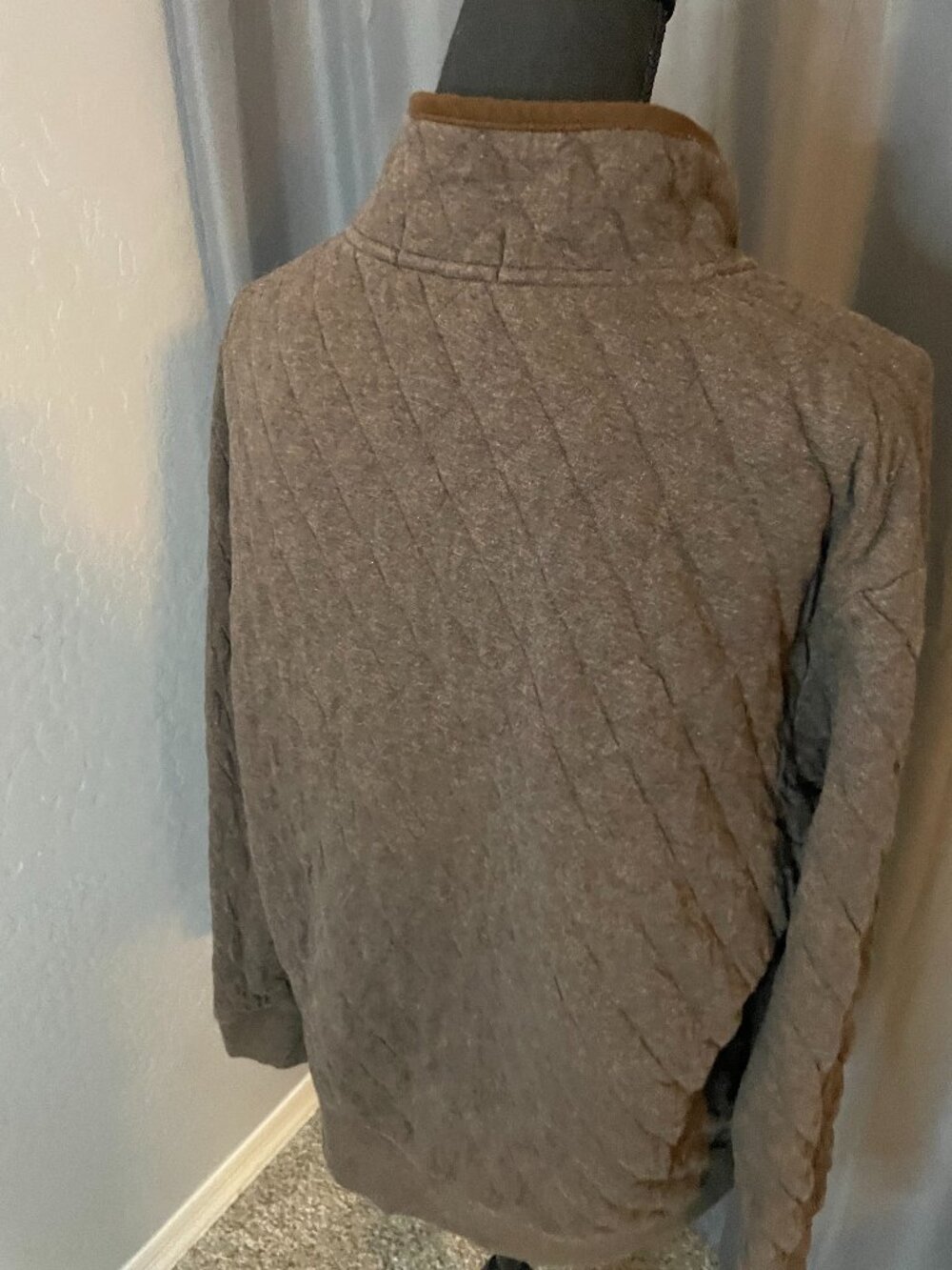 294. Polo Ralph Lauren Quilted Double-Knit Jersey Pullover, Mens Size M, Brown - Picture 4 of 7